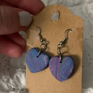 Heart-Shaped Purple Earrings